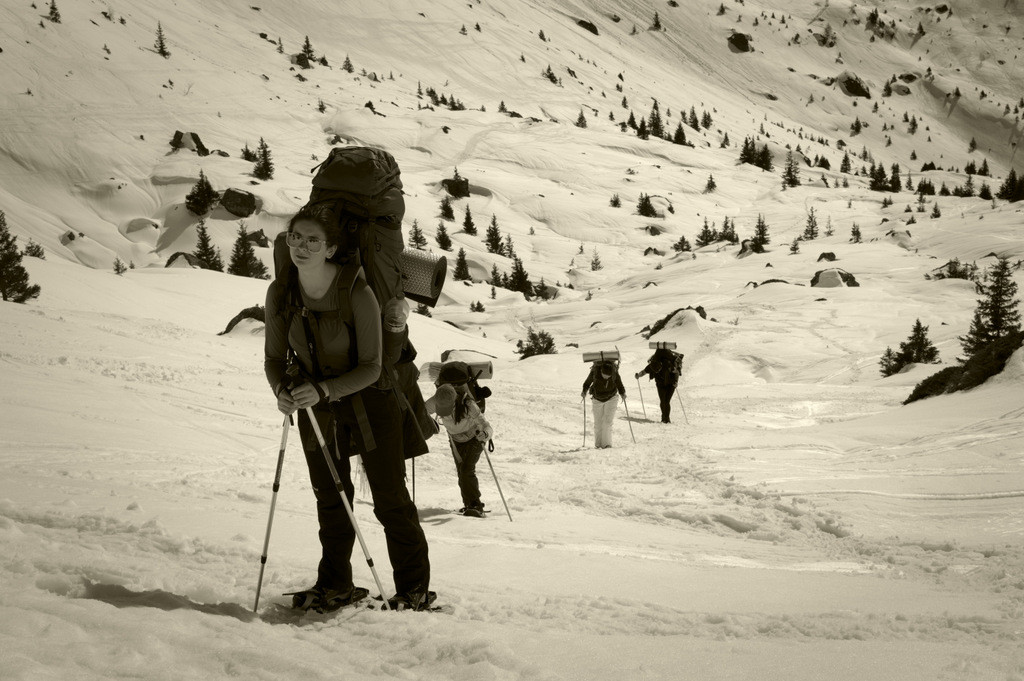 Montée neige et soleil